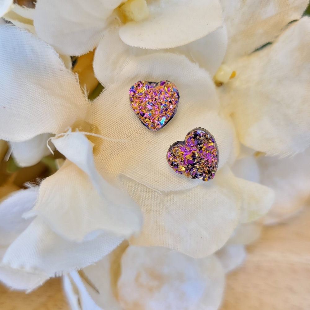 💍💕 Gradient pink heart earrings